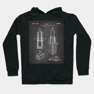 Lipstick Patent - Makeup Artist Beauty School Art - Black Chalkboard Hoodie